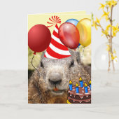 BIRTHDAY BEAVER FUNNY BIRTHDAY GREETT GROTE KAARTE KAART (Gele Bloem)