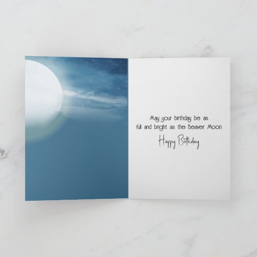 Birthday Beaver Moon Kaart (Binnen)
