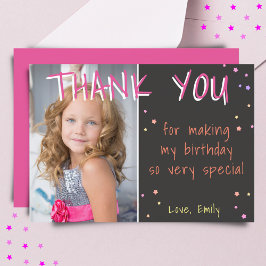 Birthday Bedankt Foto-kaart Girl