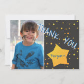 Birthday Bedankt Foto kaart met Stars Boy (Voorkant)
