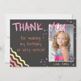 Birthday Bedankt voor je foto-kaart Stars Girl