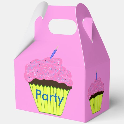 Birthday Bedankt voor je roze chocolade cupcakes Bedankdoosjes (Voorkant)