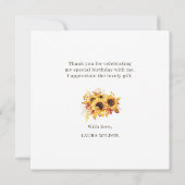 Birthday Bedankt voor je zonnebloempje (Achterkant)