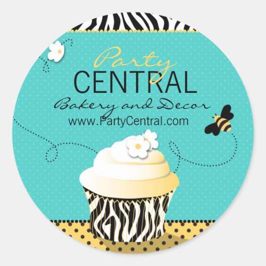 Birthday Bee Business Sticker (Voorkant)