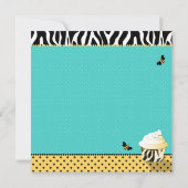 Birthday Bee & Cupcake Birthday Kaart (Achterkant)