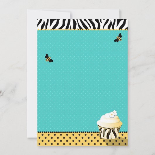 Birthday Bee & Cupcake Birthday Kaart (Achterkant)