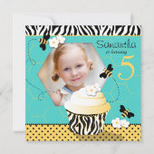 Birthday Bee Cupcake Birthday Kaart (Voorkant)