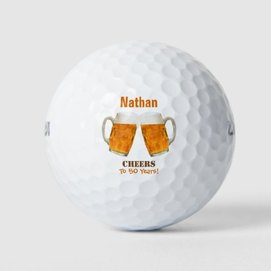 Birthday Beer Cheers Golf Balls Golfballen (Voorkant)