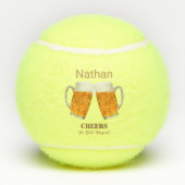 Birthday Beer Cheers Tennisballen (Achterkant)