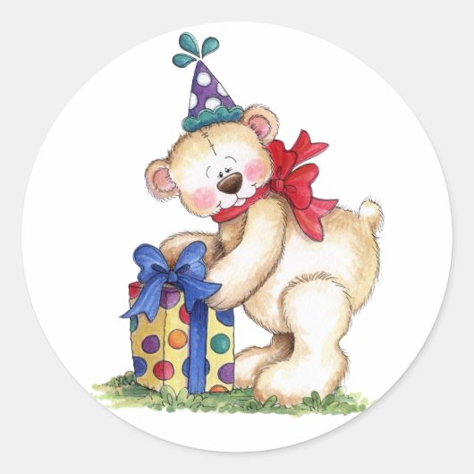 Birthday Beer Gift Ronde Sticker (Voorkant)