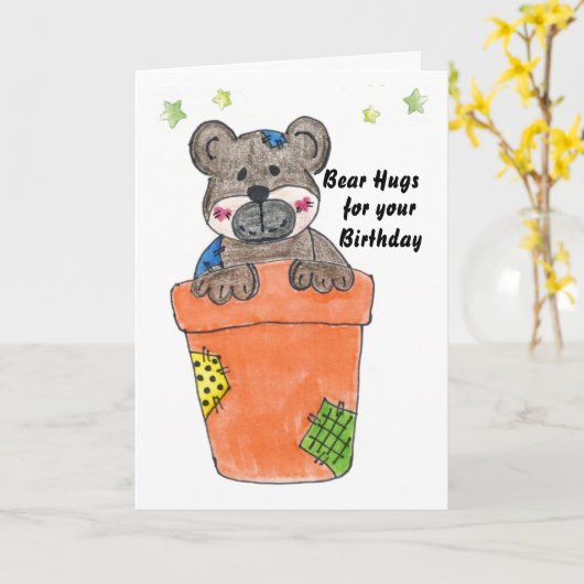 Birthday Beer Hugs Kaart (Gele Bloem)