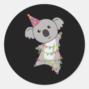 Birthday Beer Koala Beer Beer Garland Ronde Sticker