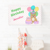 Birthday Beer Pink Polkadot Party Spandoek (Insitu)