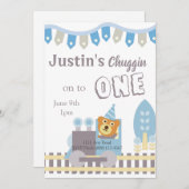 Birthday Beer, Train Invite, 1e verjaardag Feestdagenkaart (Voorkant / Achterkant)