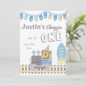 Birthday Beer, Train Invite, 1e verjaardag Feestdagenkaart (Staand voorkant)