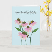 Birthday Bees and Cone Flowers Kaart (Gele Bloem)