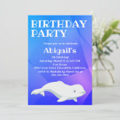 Birthday Beluga Whale Blue en Pink Arctic Ocean Kaart (Staand voorkant)