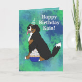 Birthday Bernese Mountain Dog Bedankkaart (Voorkant)