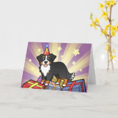 Birthday Bernese Mountain Dog Kaart (Gele Bloem)