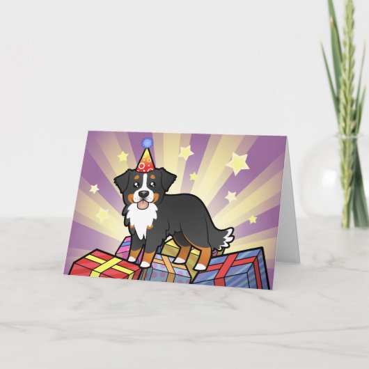 Birthday Bernese Mountain Dog Kaart (Voorkant)