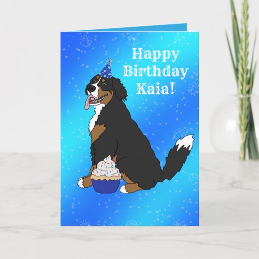 Birthday Bernese Mountain Dog Kaart (Voorkant)
