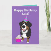 Birthday Bernese Mountain Dog Kaart (Voorkant)
