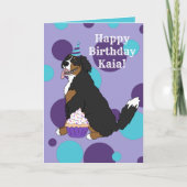 Birthday Bernese Mountain Dog Kaart (Voorkant)