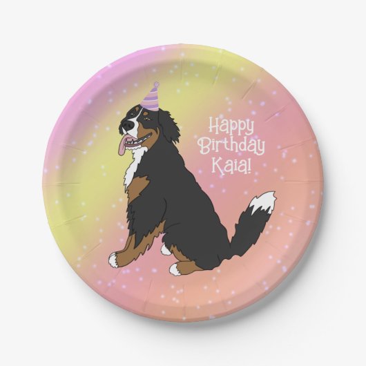 Birthday Bernese Mountain Dog Papieren Bordje (Voorkant)