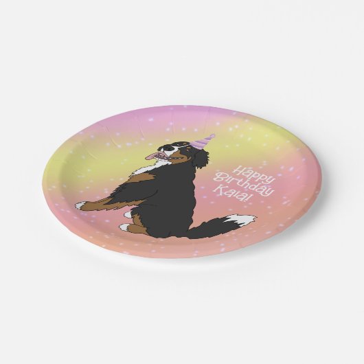 Birthday Bernese Mountain Dog Papieren Bordje (Gekanteld)