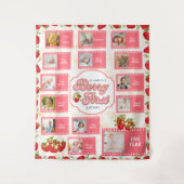 Birthday Berry Eerste Aangepaste Foto Achtergrond  Wandkleed (Voorkant)