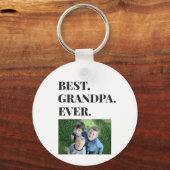 Birthday Best Grandpa Ever Grandkids Foto Sleutelhanger (Voorkant)