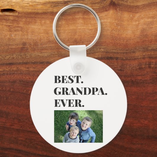 Birthday Best Grandpa Ever Grandkids Foto Sleutelhanger (Voorkant)
