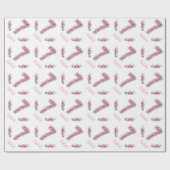 Birthday Big 7th Girl Pink Flowers Green Foliage Cadeaupapier (Vlak)