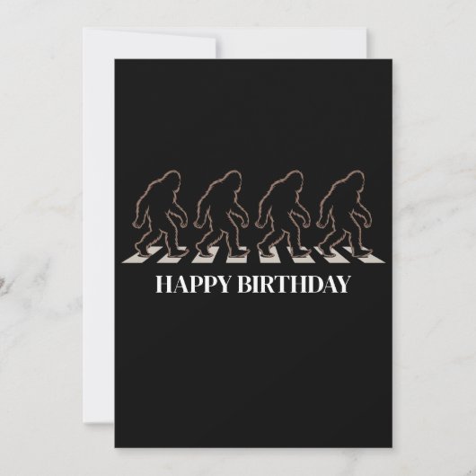 Birthday Bigfoot Silhouette Crossing Street Funny  Kaart (Voorkant)