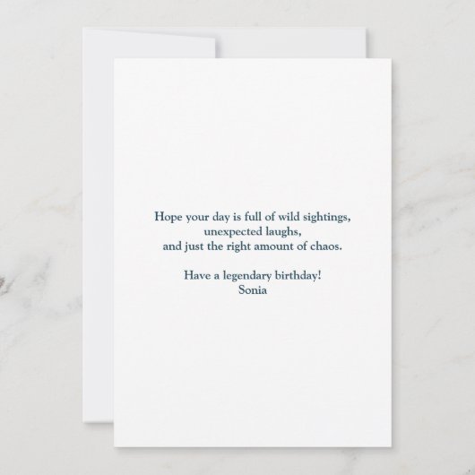 Birthday Bigfoot Silhouette Crossing Street Funny  Kaart (Achterkant)