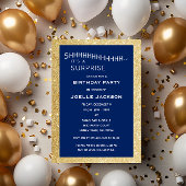 Birthday bij de marine en de goudbruinbruin Glitte Kaart