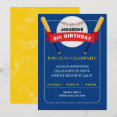 Birthday bij marinegeel Baseball Boys Kaart (Voorkant / Achterkant)