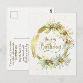 Birthday Bijbel Verse Gold Lijst Daisies Briefkaart (Voorkant / Achterkant)