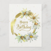 Birthday Bijbel Verse Gold Lijst Daisies Briefkaart (Voorkant)