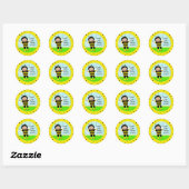 Birthday bijennetjes ronde sticker (Vel)
