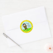 Birthday bijennetjes ronde sticker (Envelop)