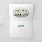 Birthday Bird Art Hem Haar Ze Waterverf Art Kaart (Binnen)