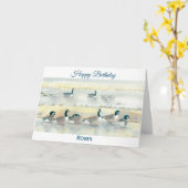 Birthday Bird Art Hem Haar Ze Waterverf Art Kaart (Gele Bloem)