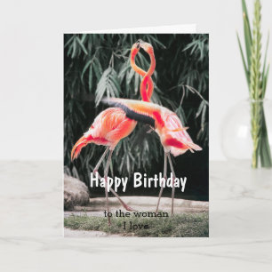 Birthday Bird Couple Woman I love Card Kaart