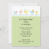 Birthday Birds Kids Birthday Uitnodiging (Voorkant)