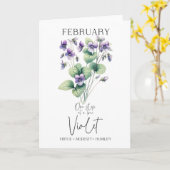 Birthday Birth Math Flower Violet Kaart (Gele Bloem)