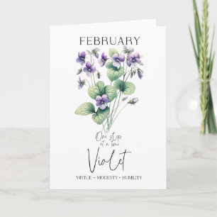 Birthday Birth Math Flower Violet Kaart