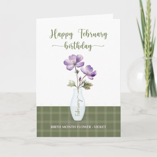 Birthday Birth Math Flower Violet Kaart (Voorkant)