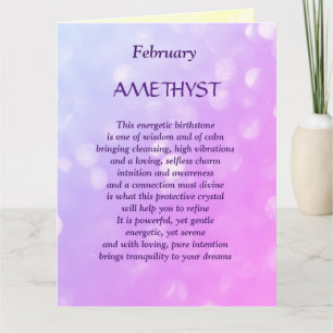 Birthday Birthstone Amethyst Greeting februari Kaart