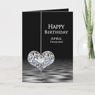 Birthday - Birthstone - April - Diamond Kaart